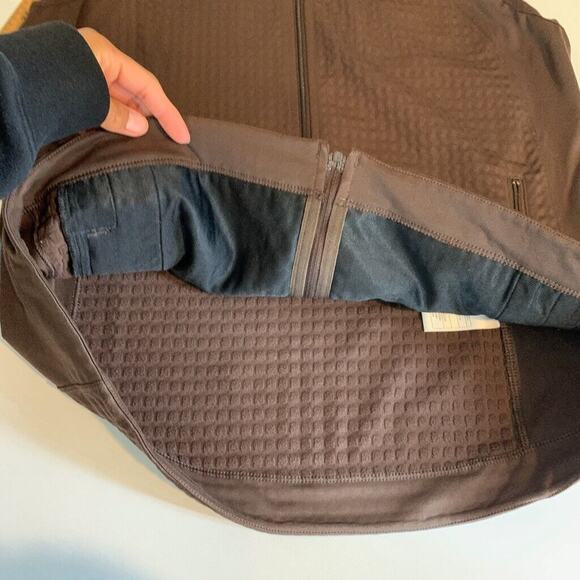 Nike Golf Vest Women M Medium Coffee Fit Dry Zip Up Mock Neck Waffle Knit Jacket - Picture 9 of 13